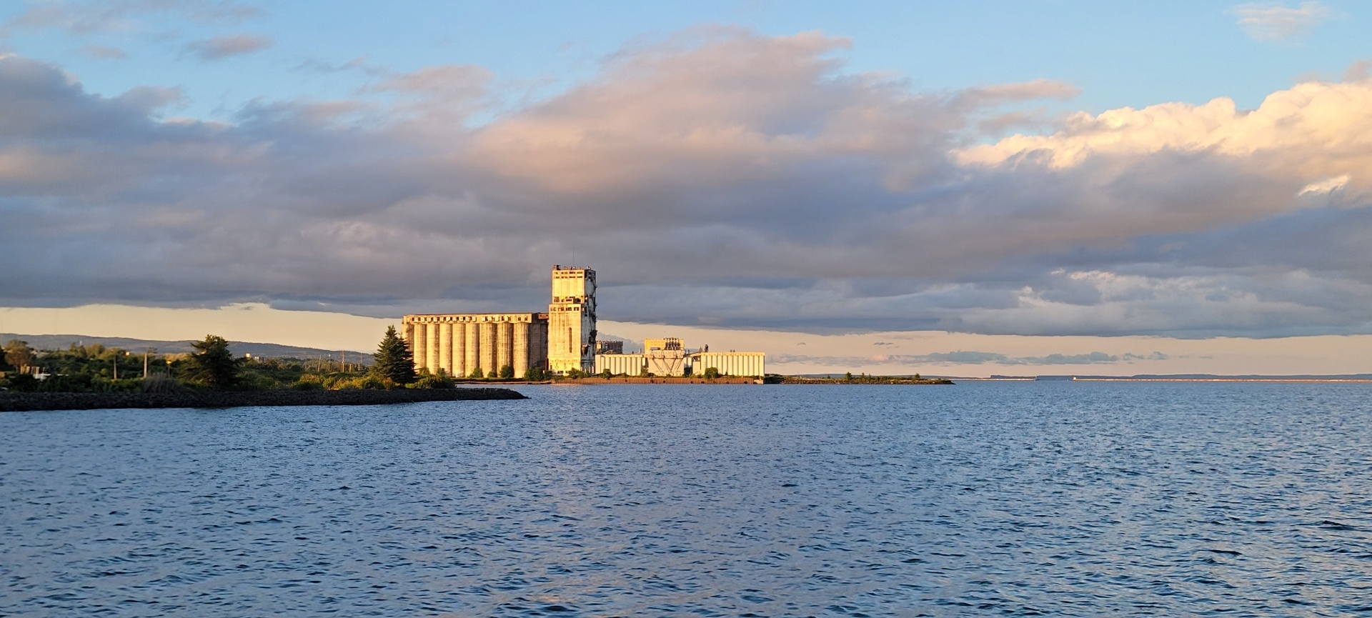 Old elevator/industrial buildings on Lake Superior on Thunder Bay.